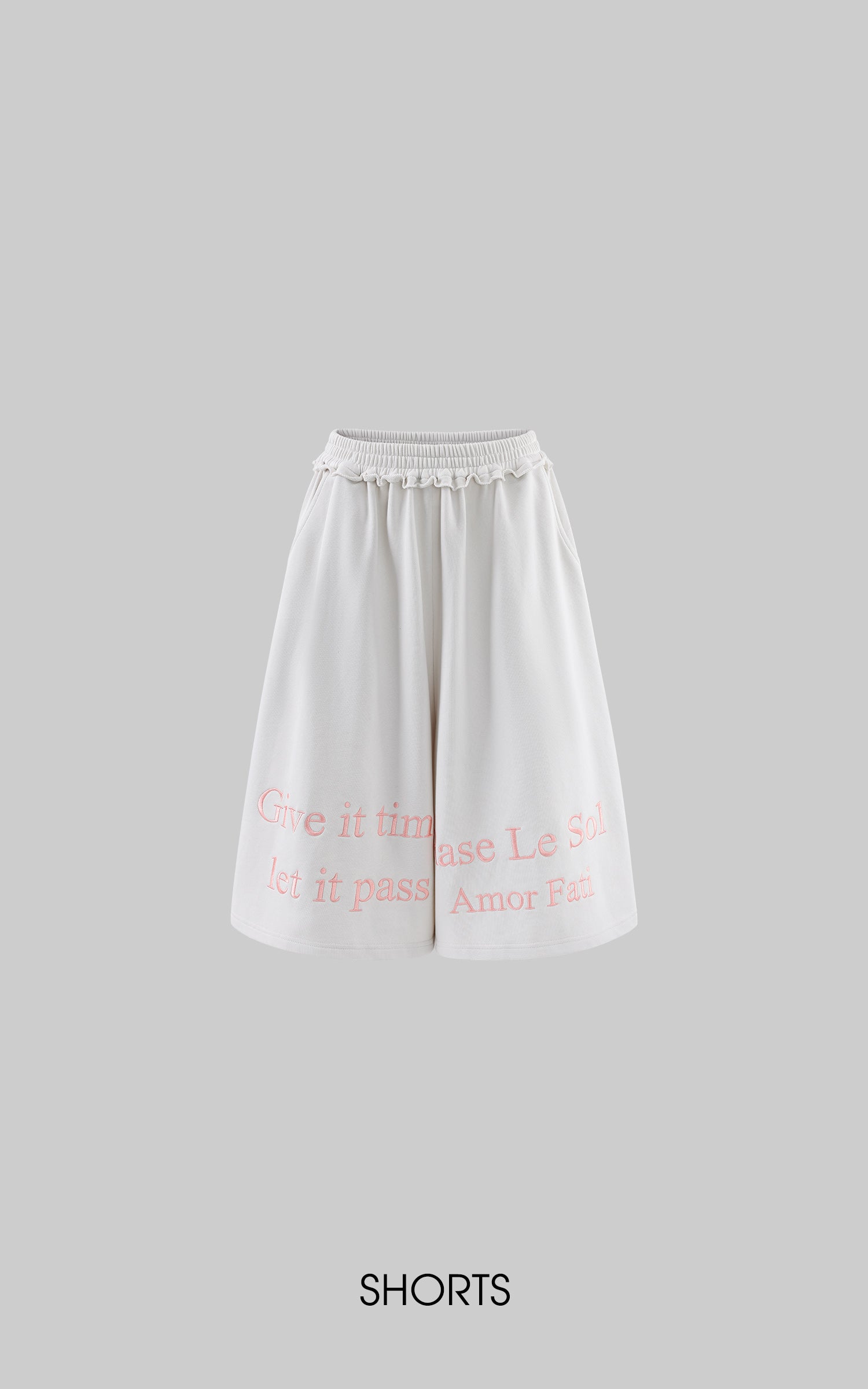Rase le sol Sculpted Camisole &amp; Slogan Embroidered Wide-Leg Shorts Set