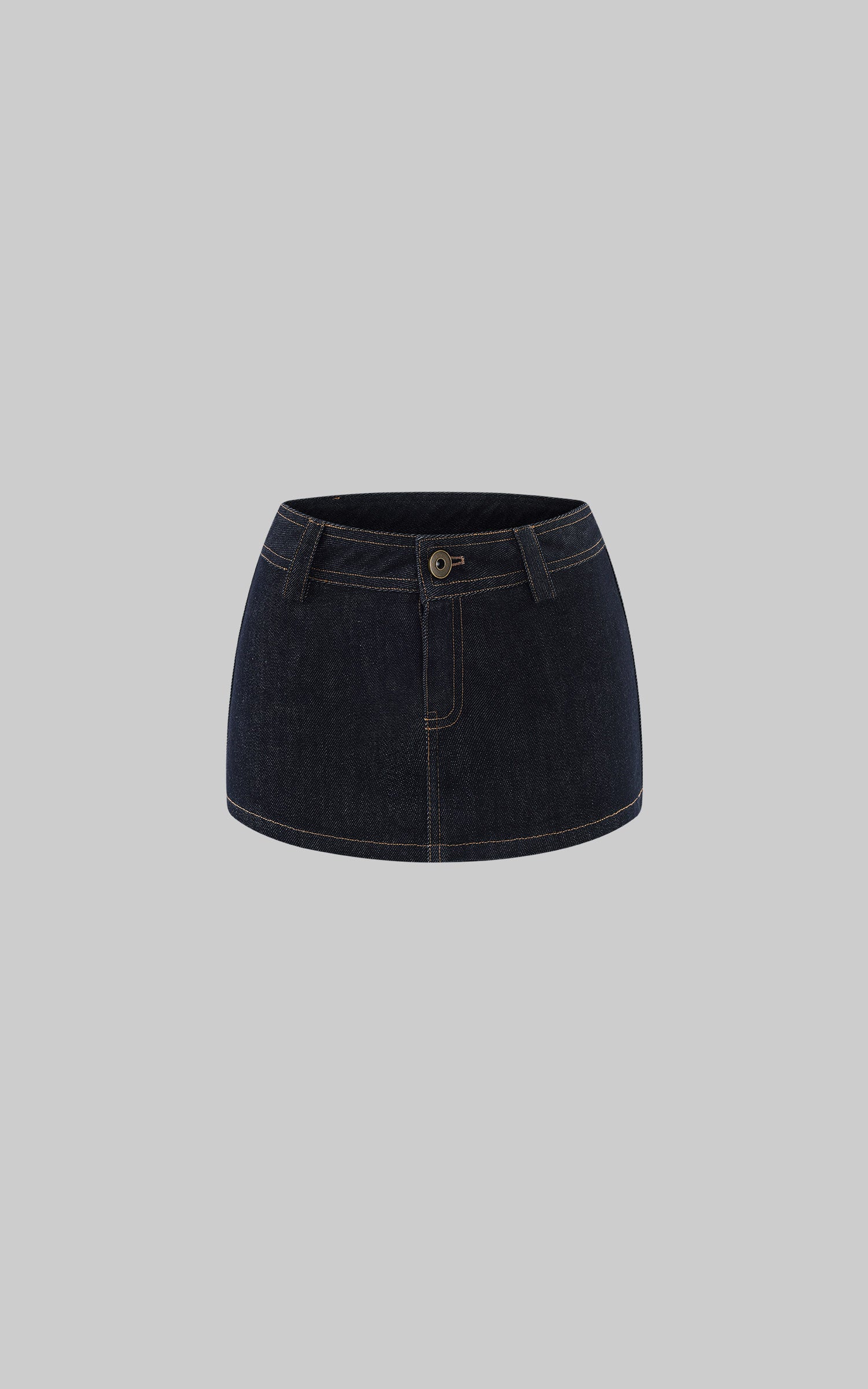 ROVENTE Vintage Indigo Low Rise Denim Micro Mini Skirt