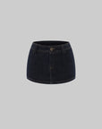 ROVENTE Vintage Indigo Low Rise Denim Micro Mini Skirt