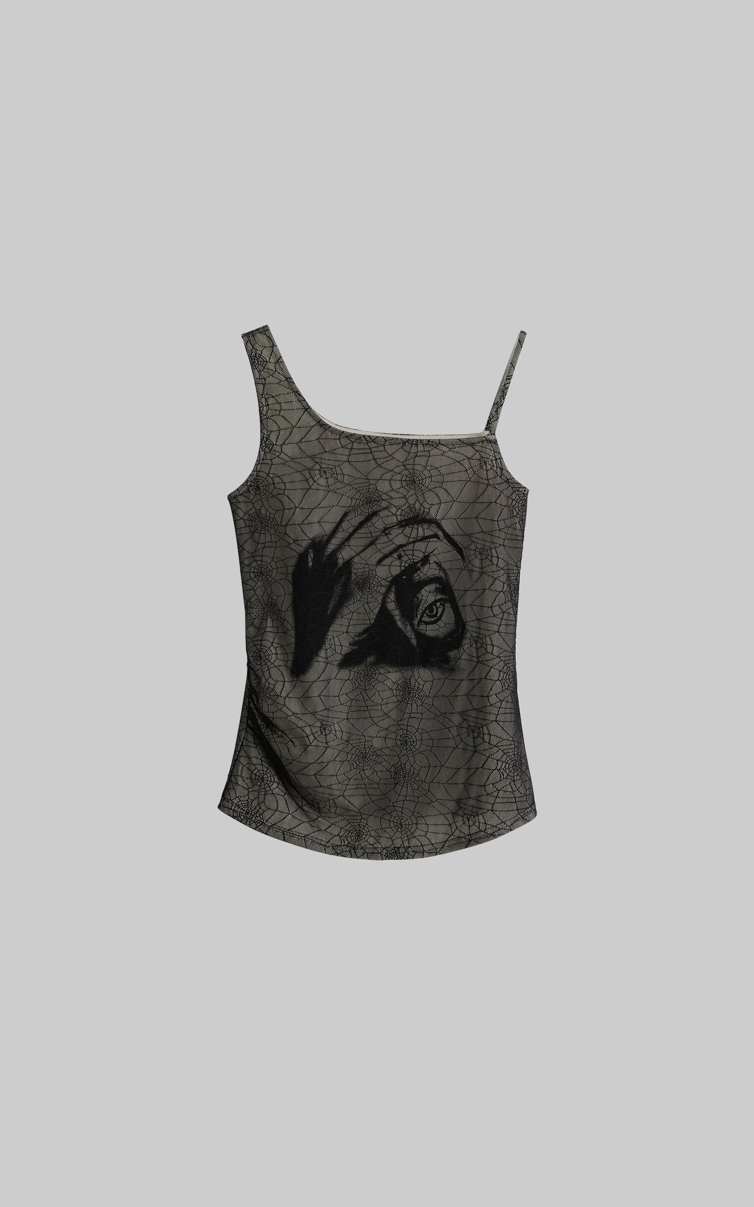 DOINDULGE Spider Web Mesh Cami Top