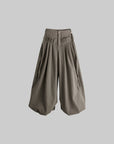 DOINDULGE Braided-Tie High-Waisted Wide-Leg Trousers