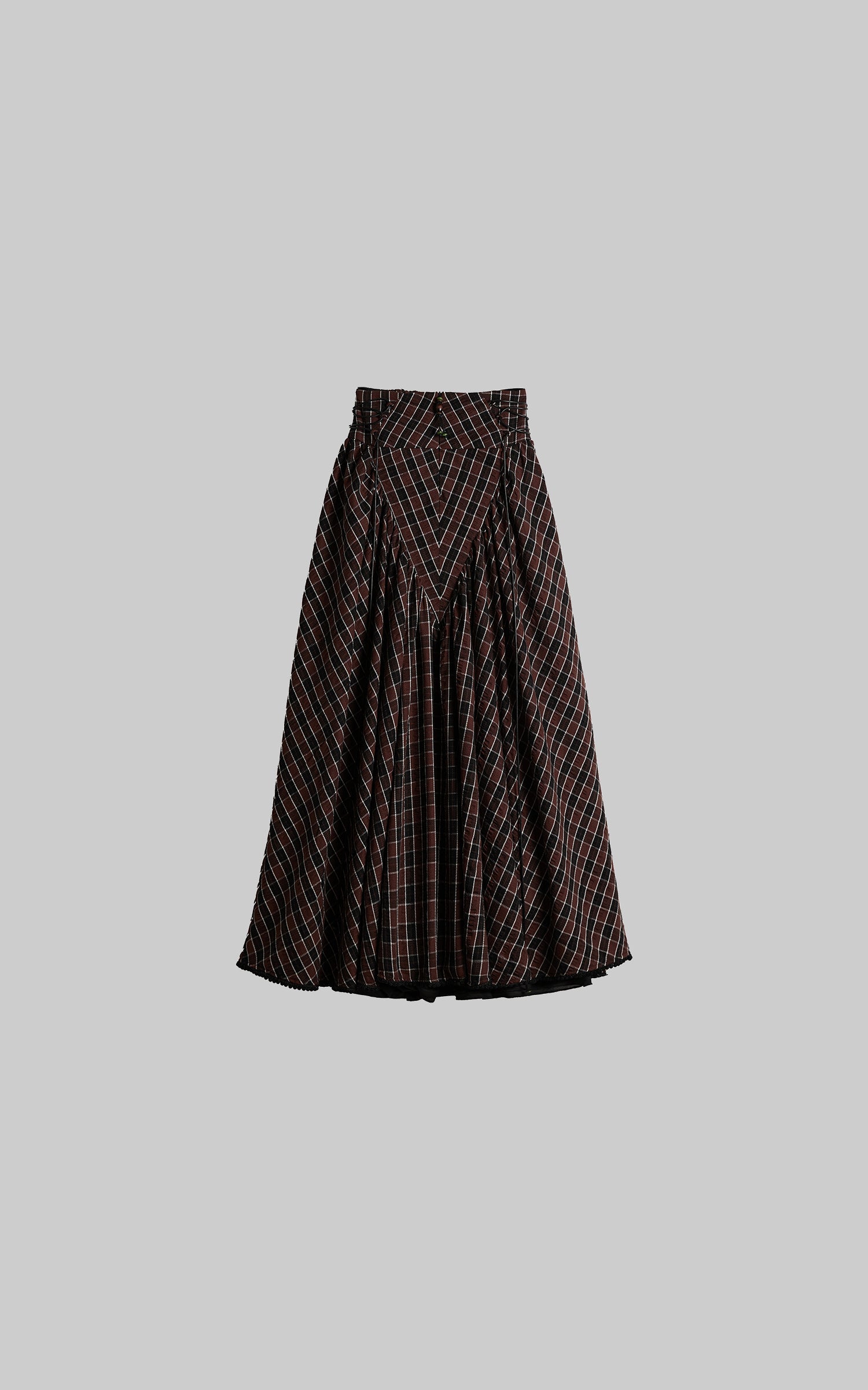 DOINDULGE Textured Check Maxi Skirt