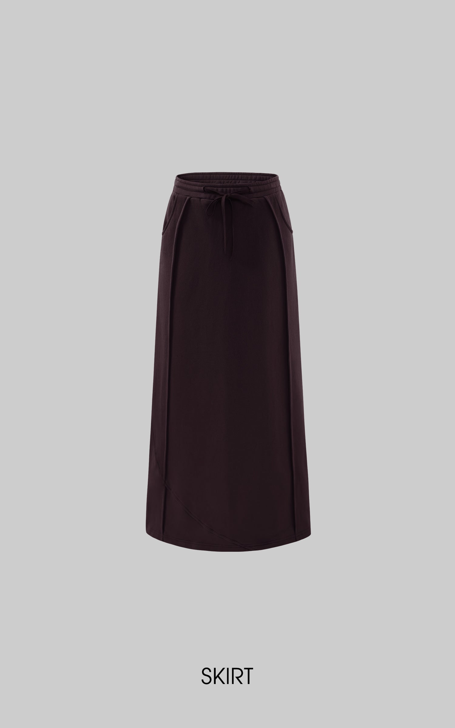 Rase le sol Zip Collar Sweat Jacket and Paneled Maxi Skirt Set