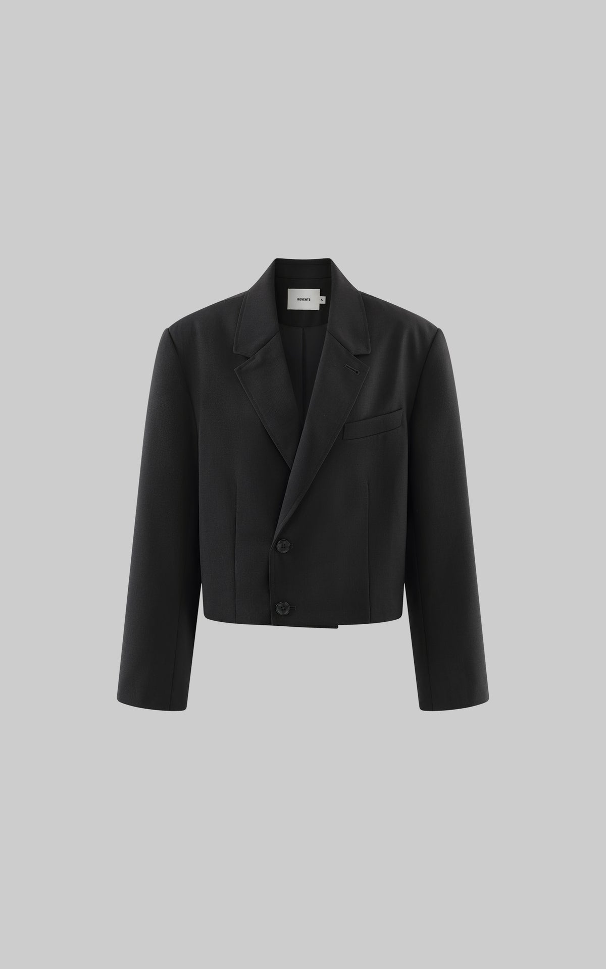 ROVENTE Sculpted Shoulder Cropped Blazer
