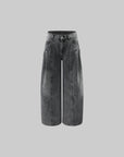 WARDEN EDGE Washed Sculpted Wide-Leg Jeans