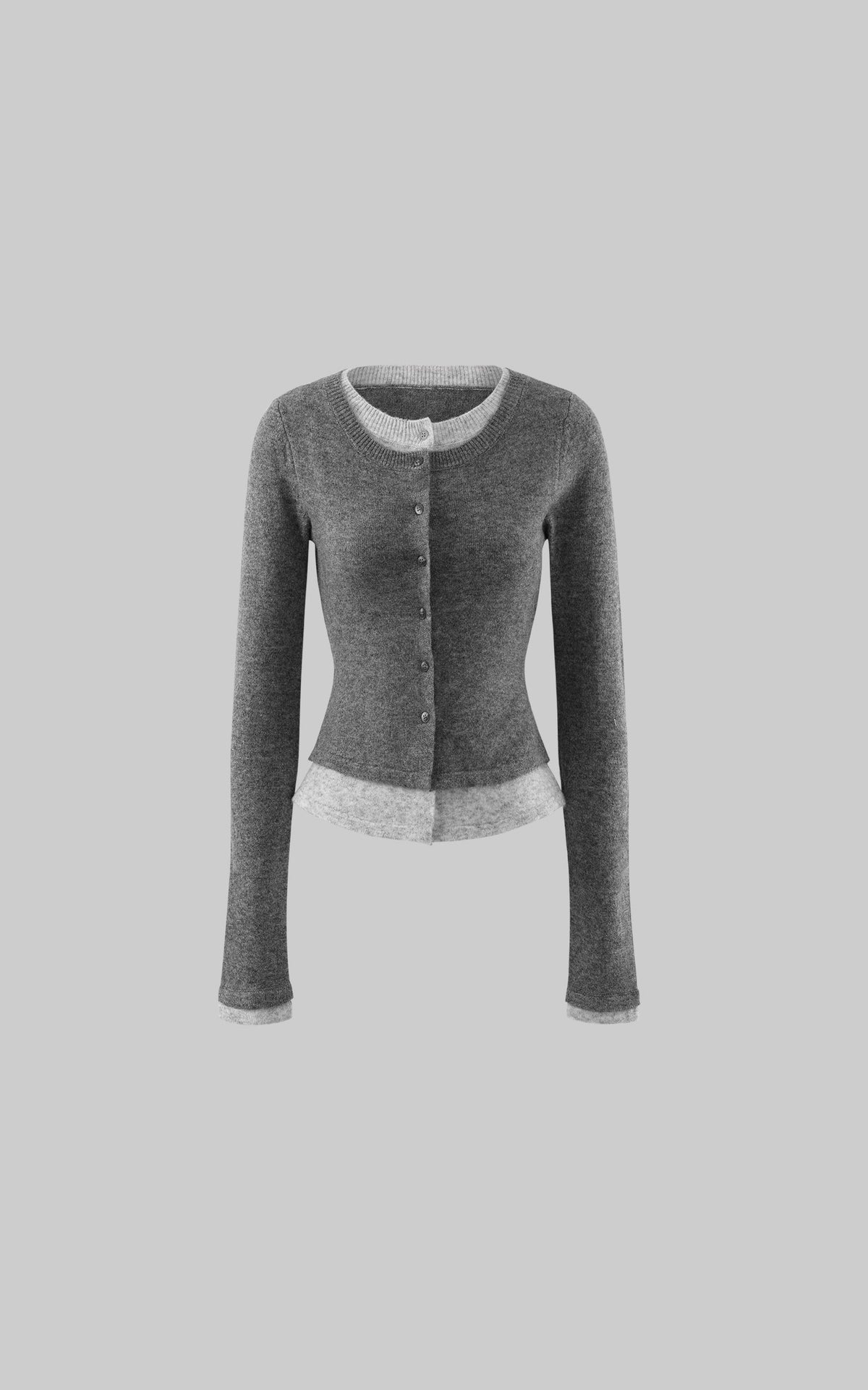 WARDEN EDGE Cardigan en maille ajusté à couches contrastées