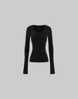0122stepll Essential Knit Slim Long Sleeve Top