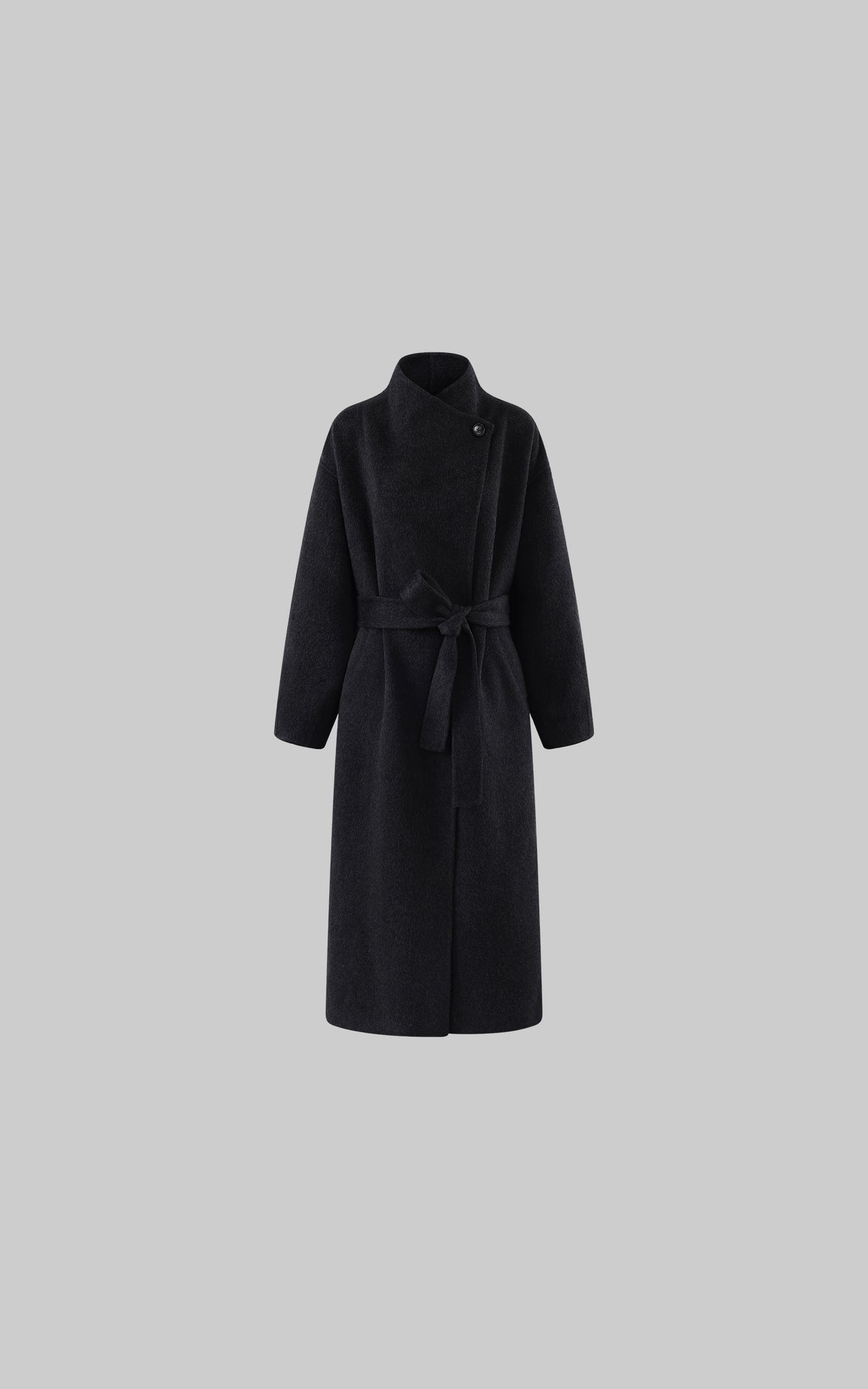 0122stepll Manteau long ample ceinturé à nouer