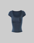 Hydrae スクープネックポケットフィットTシャツ