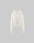 WARDEN EDGE Hooded Puffer Jacket with Knit Sleeves