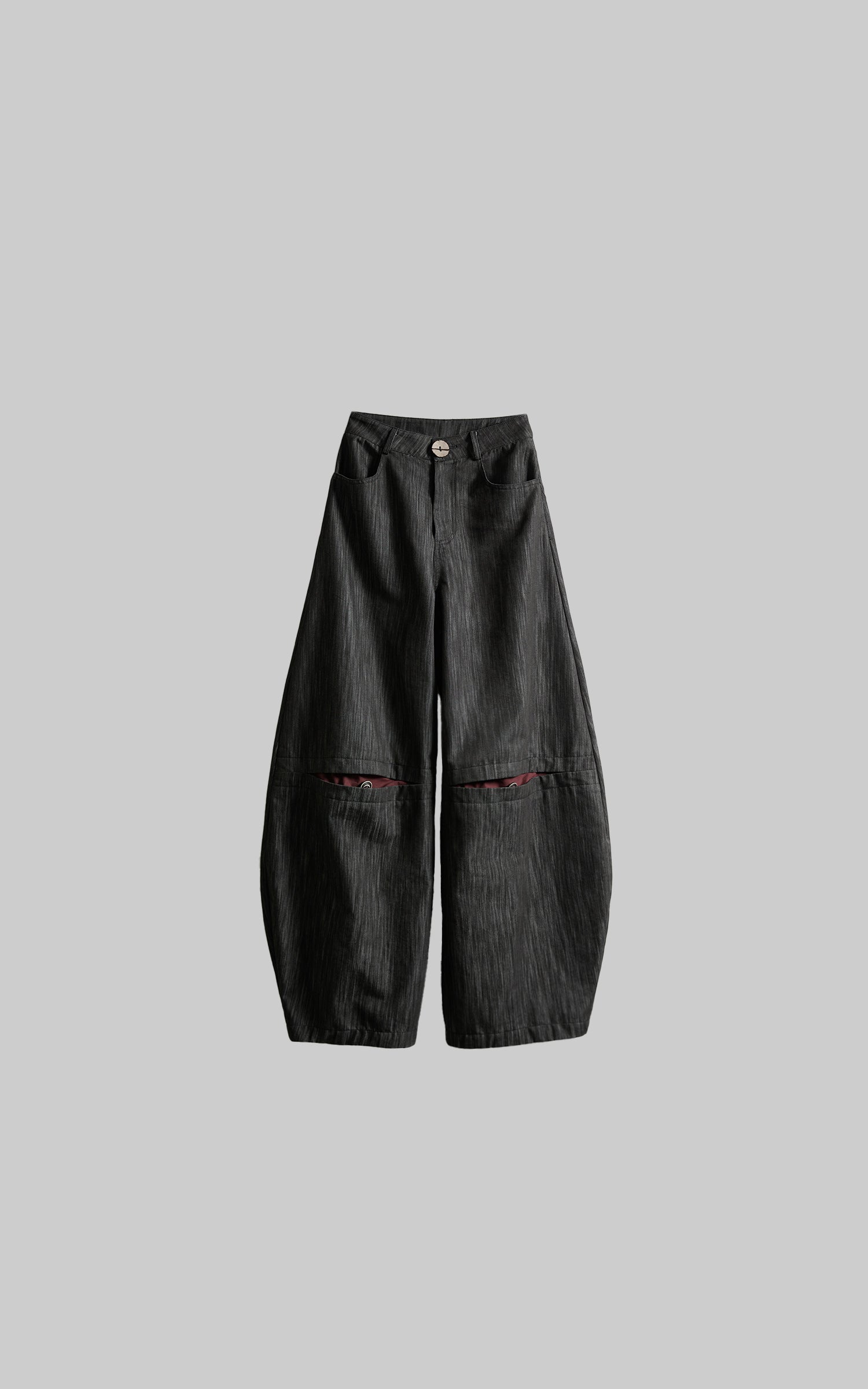 DOINDULGE Structural Wide Leg Trousers with Hidden Contrast Detail