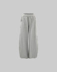 Rase le sol Ruffled Waist Wide-Leg Sweatpants in Heather Grey