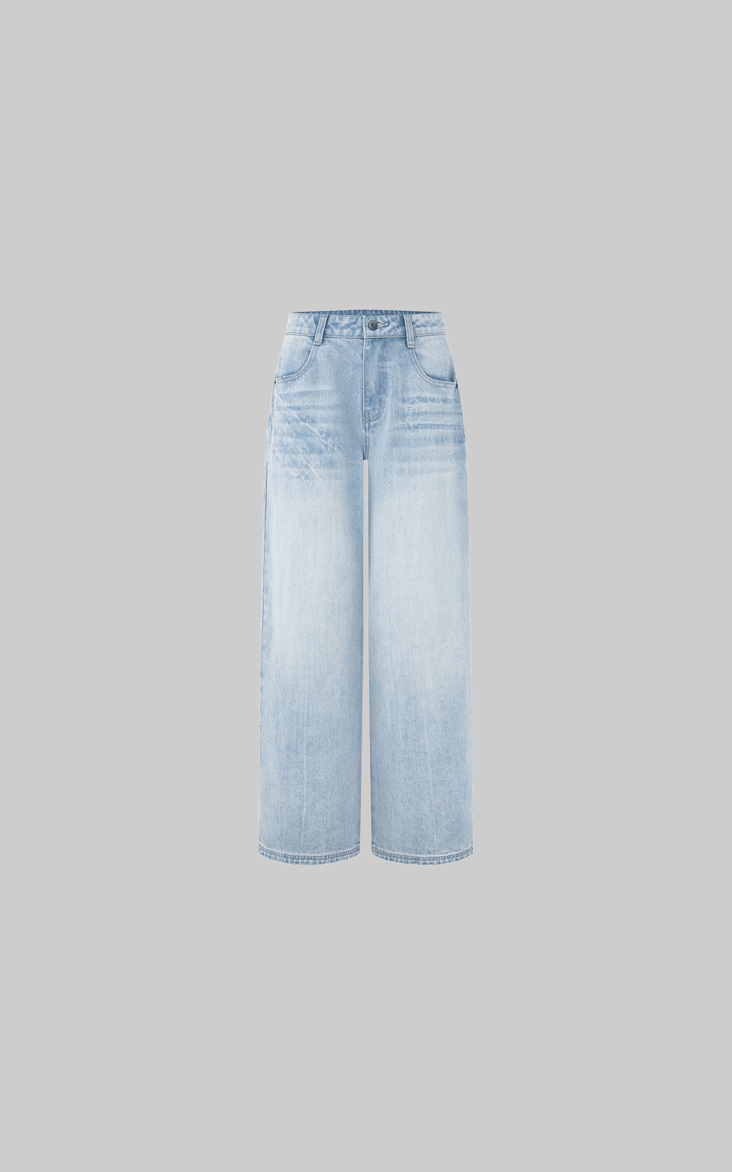IAMXIAA Jean large taille basse délavé