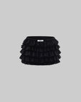 WARDEN EDGE Tiered Lace Ruffle Layered Mini Skirt