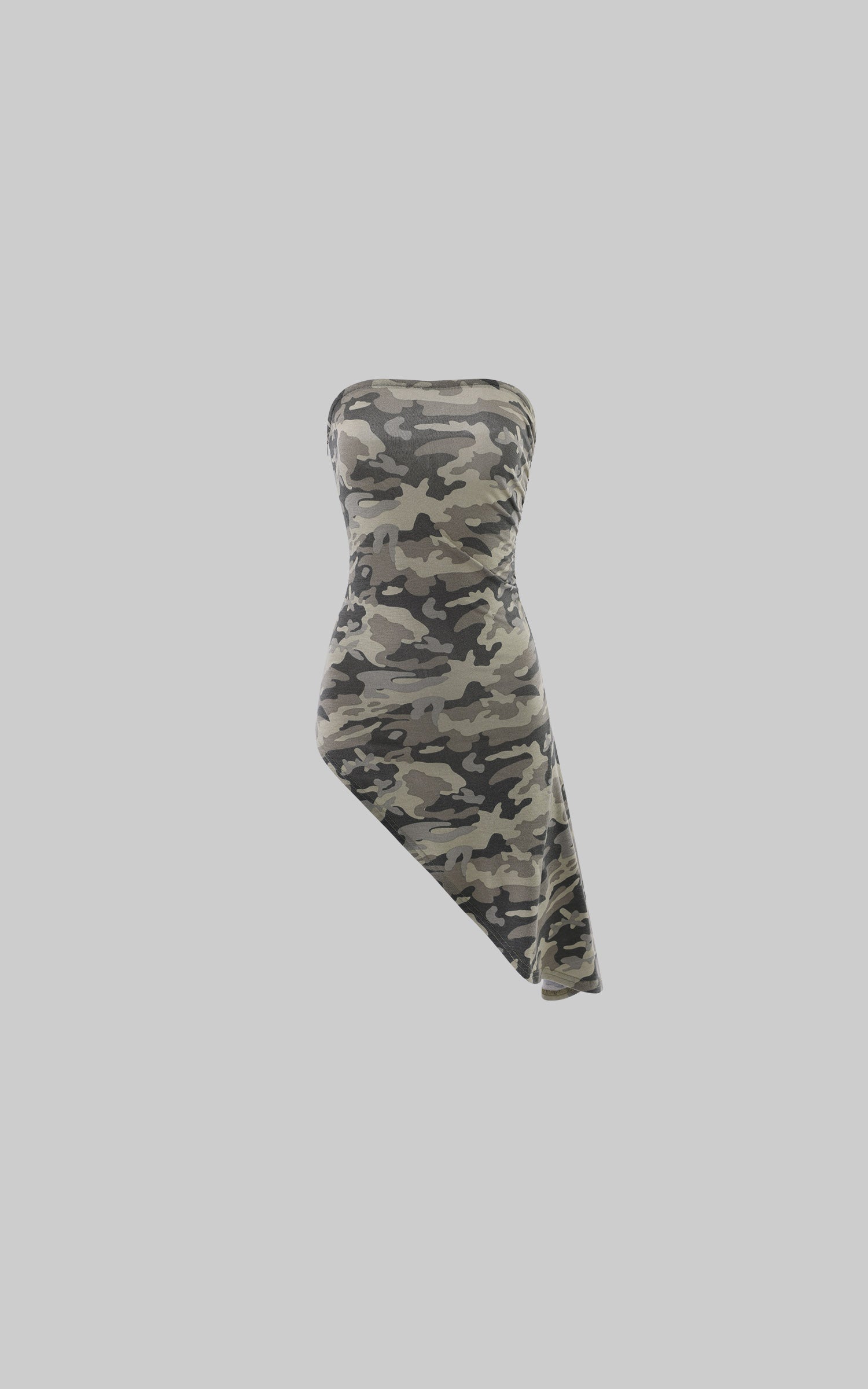Rase le sol Camouflage Asymmetric Tube Top