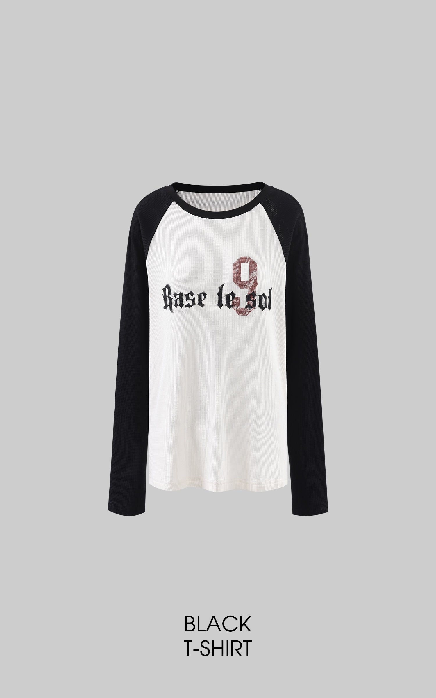Rase le sol Contrast Raglan Graphic Long Sleeve Top &amp; Low-Rise Shorts Set