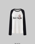 Rase le sol Contrast Raglan Graphic Long Sleeve Top & Low-Rise Shorts Set