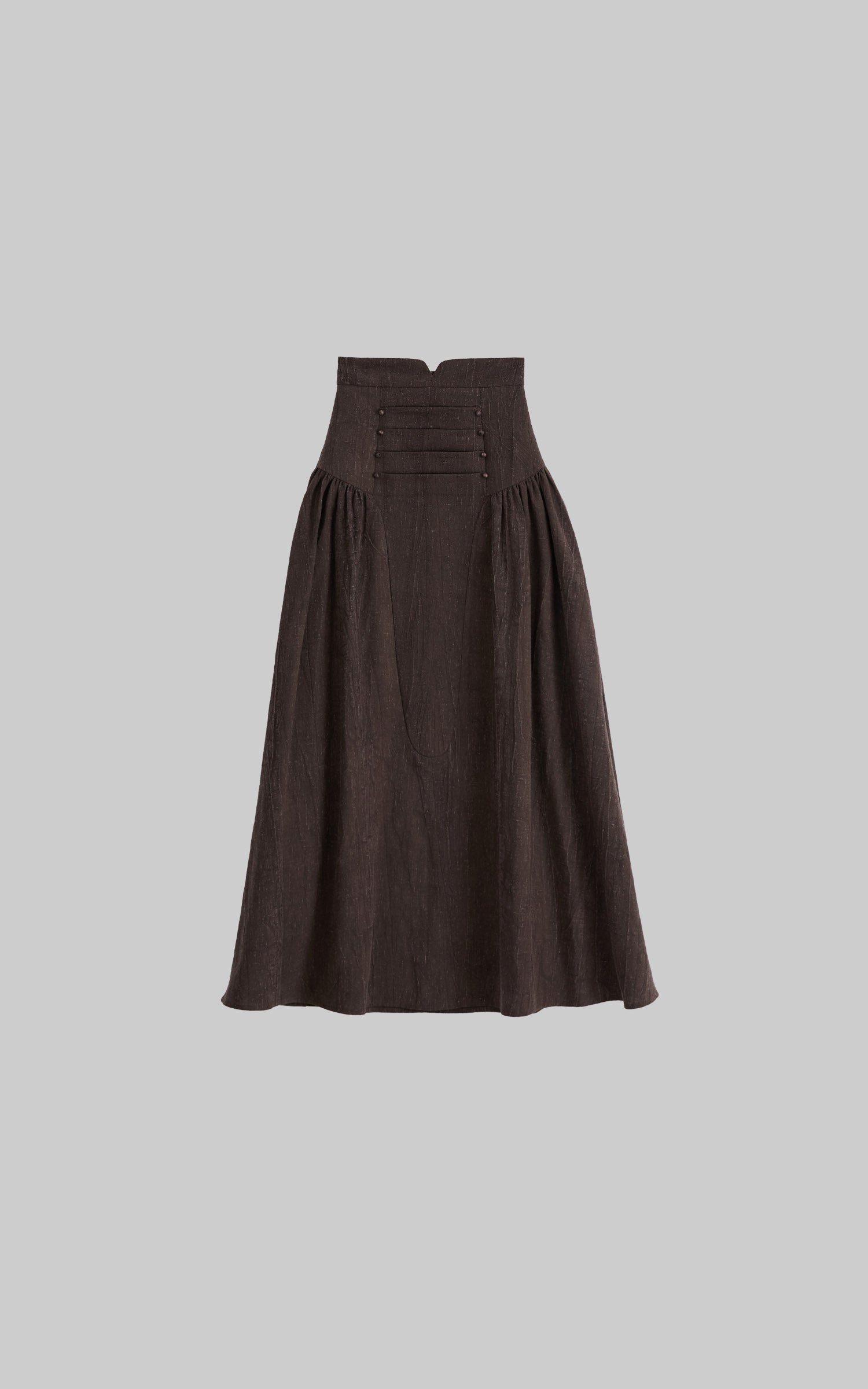 DOINDULGE High-Waist Panelled Gathered Maxi Skirt