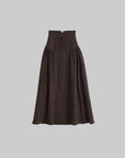 DOINDULGE High-Waist Panelled Gathered Maxi Skirt