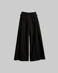 DOINDULGE Wide-Leg Trousers with Multi-Button Detail