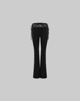 ROVENTE Lace Trim Tie Waist Flared Pants