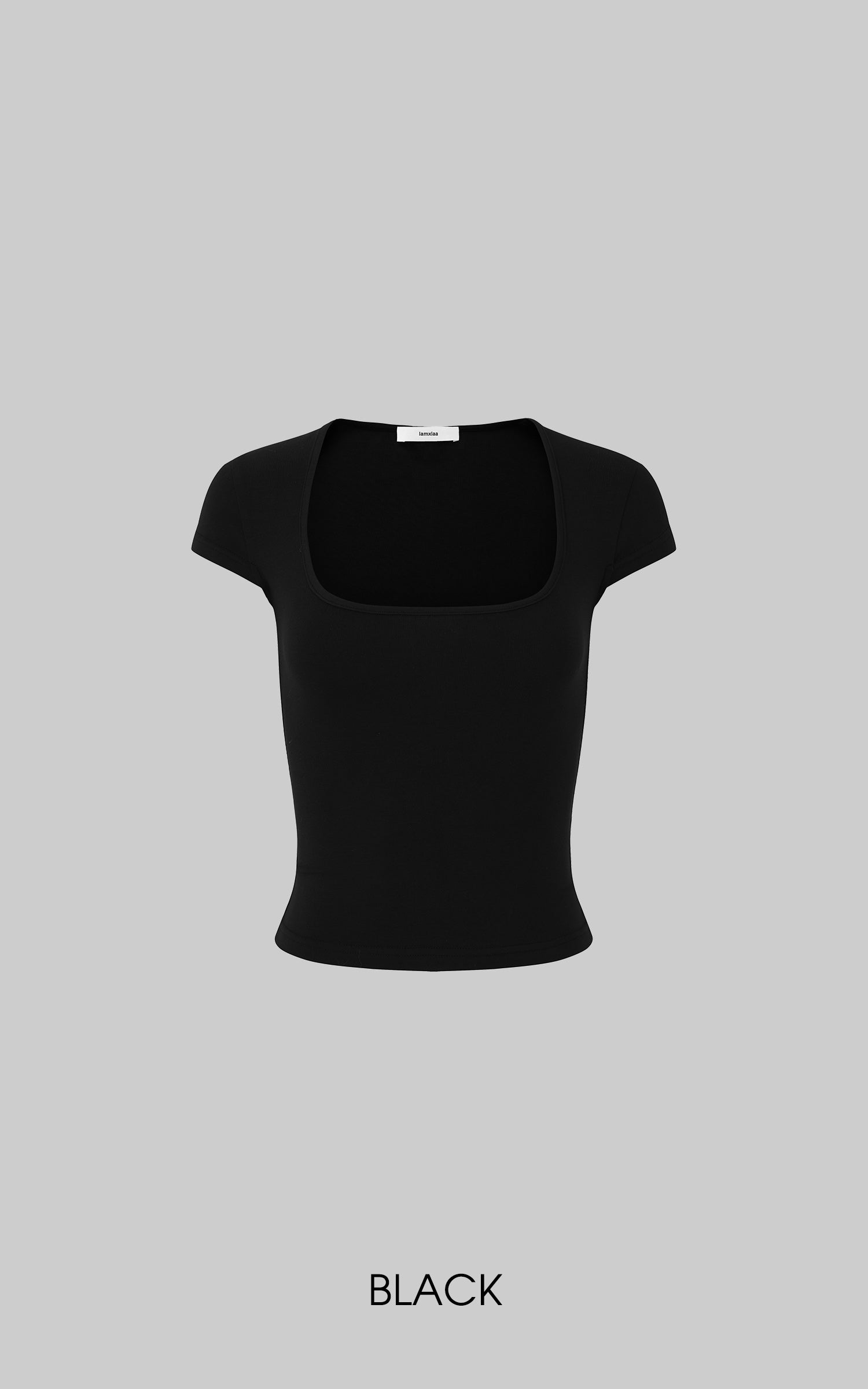 IAMXIAA Square Neck Fitted Short Sleeve T-Shirt