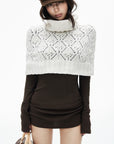 IAMXIAA Openwork Knit Turtleneck Capelet