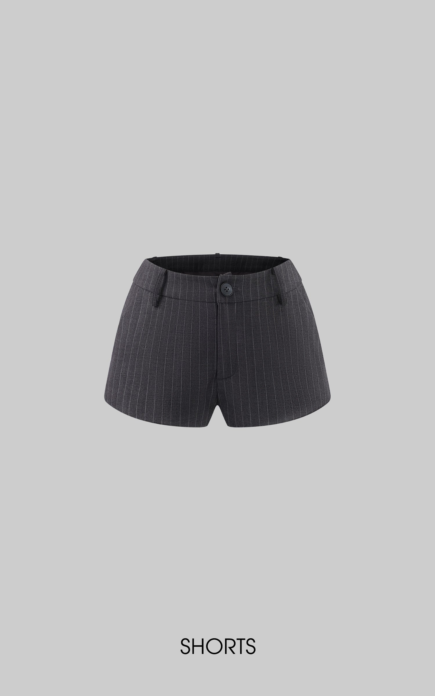 WARDEN EDGE Cropped Pinstripe Blazer &amp; Tailored Shorts Set