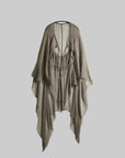 DOINDULGE Sheer Drape Long Cardigan with Bead Tie Detail