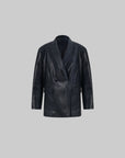 0122stepll Blazer Surdimensionné en Similicuir