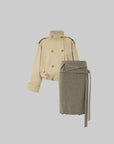 IAMXIAA High-Neck Cropped Balloon Trench Jacket