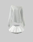 WARDEN EDGE Layered Mini Skirt with Contrast Drawstring Waist & Sporty Cotton Shorts