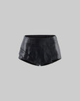Rase le sol Asymmetric Wrap Leather Skort