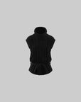0122stepll Deconstructed Cable Knit Belted Turtleneck Vest