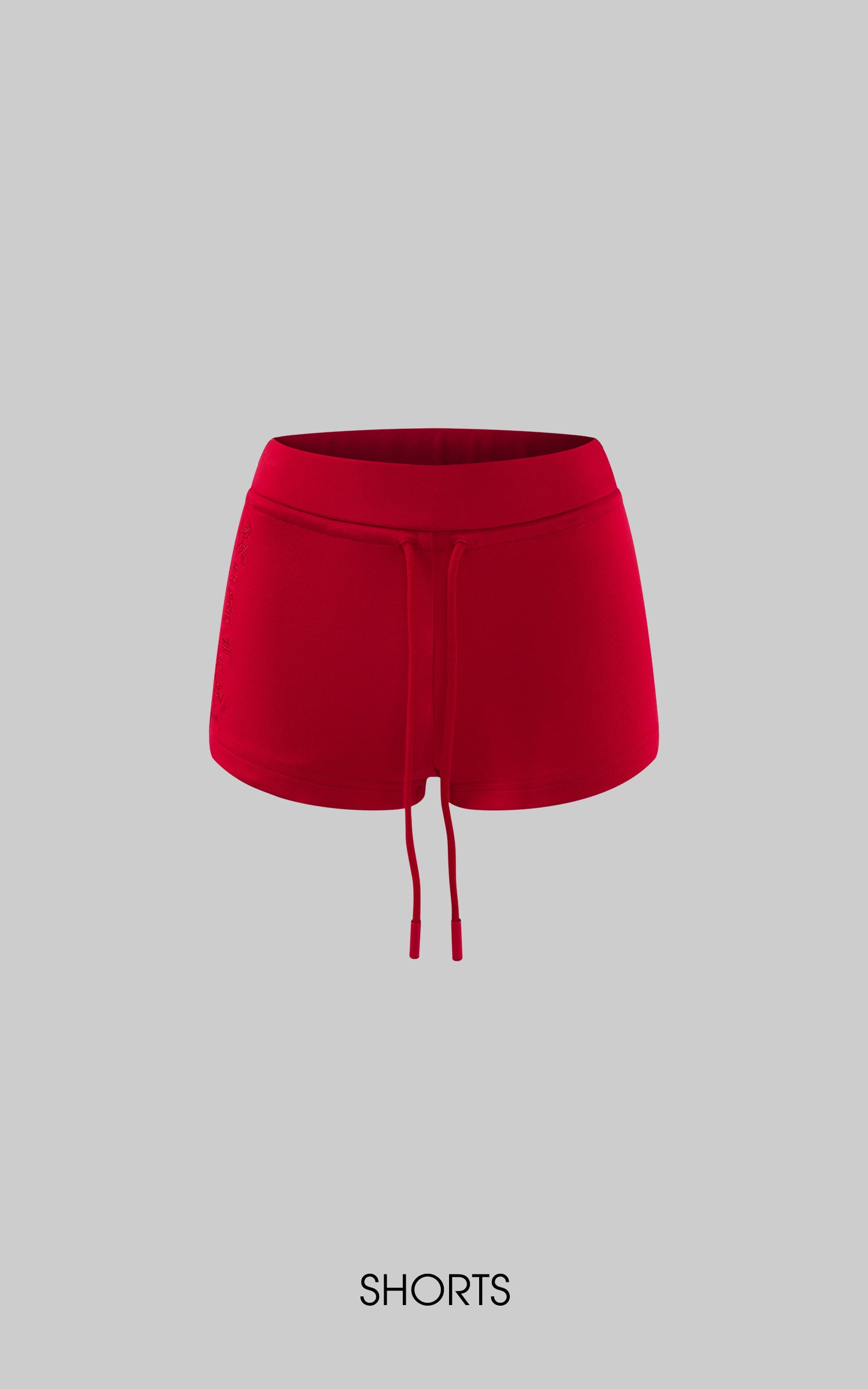 Rase le sol Red Embroidered Zip Hoodie &amp; Shorts Set