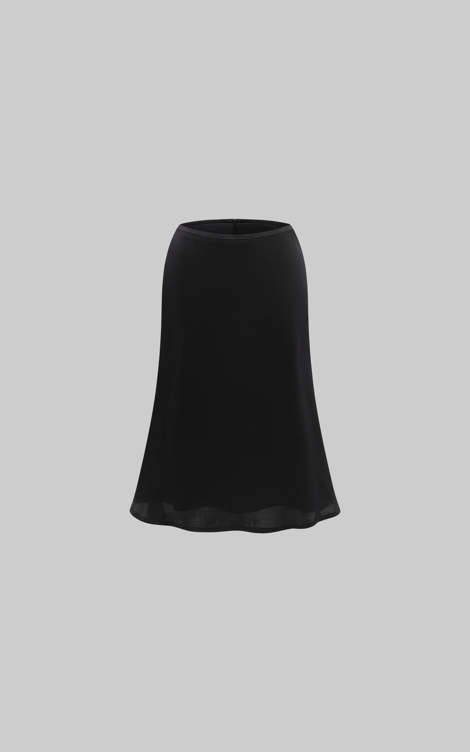 0122stepll Fluid Satin Midi Skirt