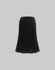 0122stepll Fluid Satin Midi Skirt