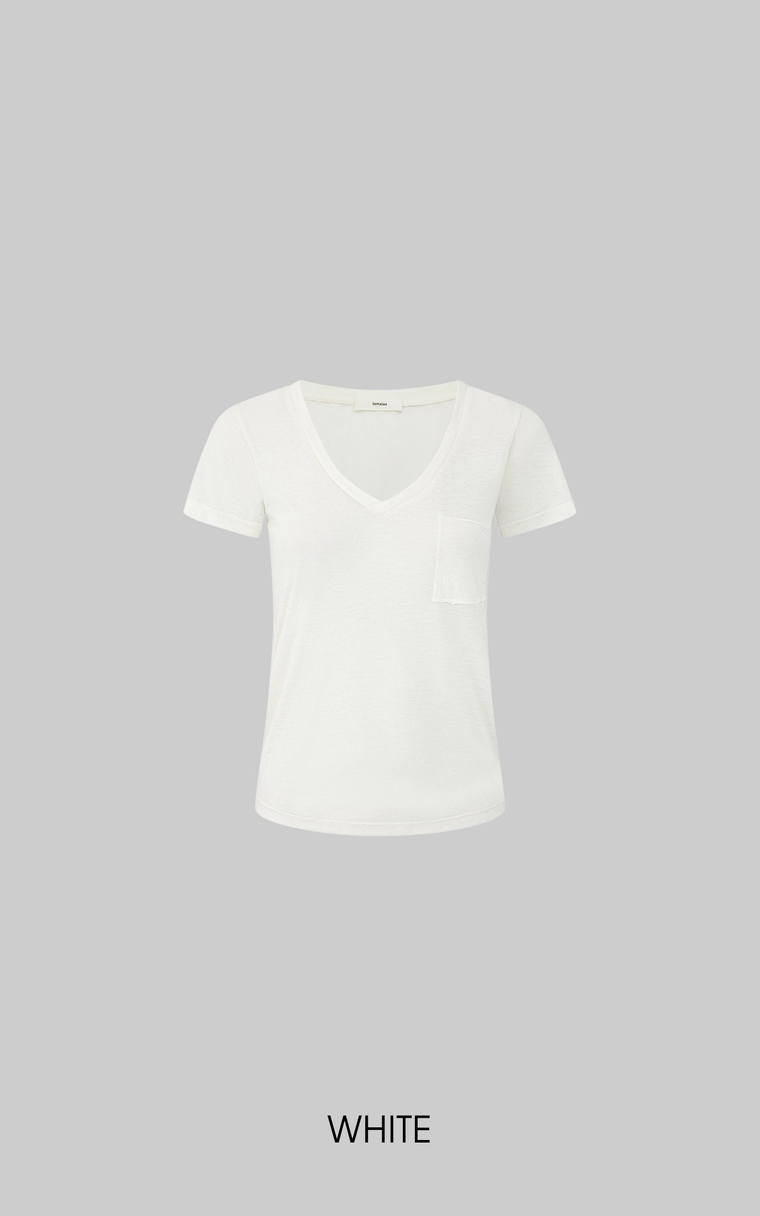 IAMXIAA T-shirt transparent à col en V avec poche