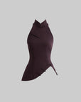 DOINDULGE Mandarin Collar Frog Button Fitted Top
