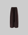 ROVENTE Brown Drawstring Wide-Leg Pants