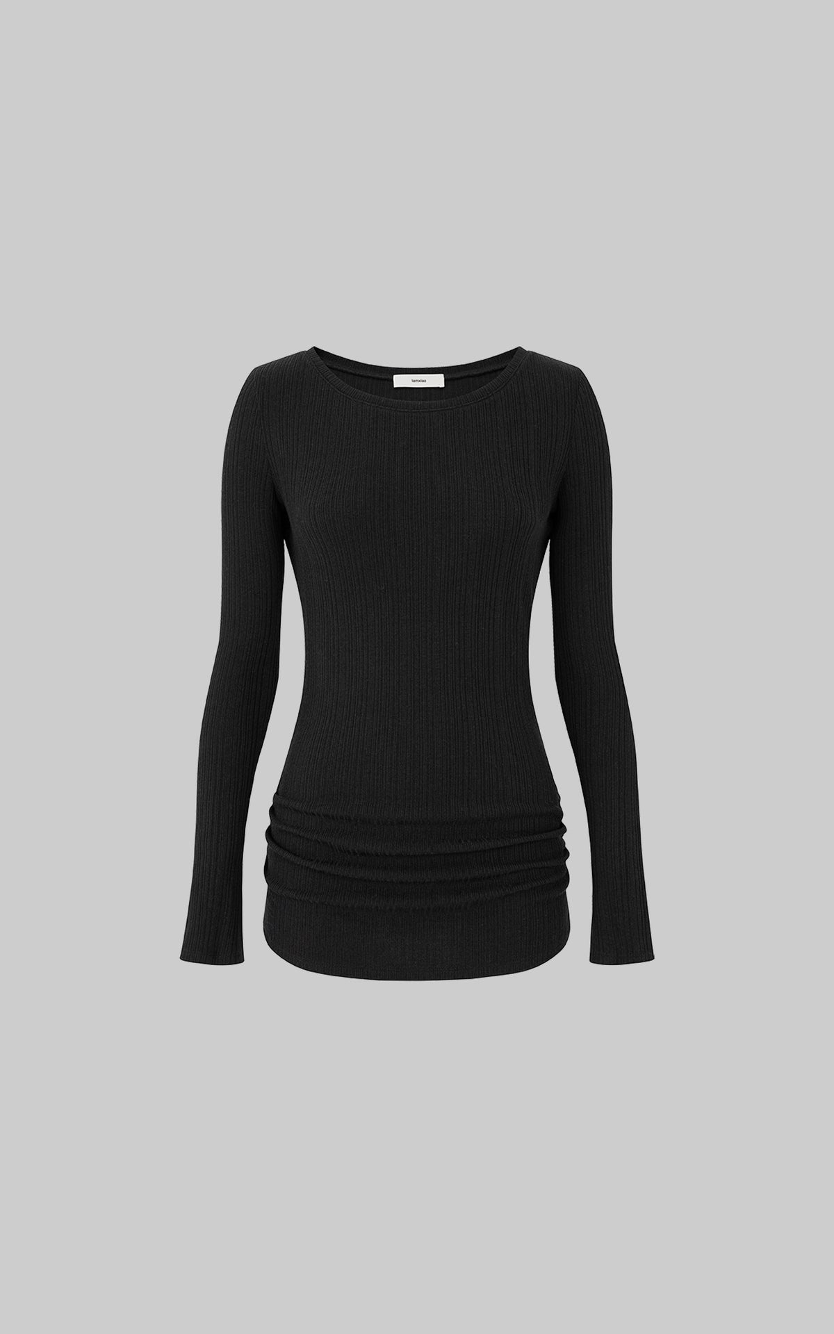 IAMXIAA Ruched Ribbed Longline Slim-Fit Knit Top