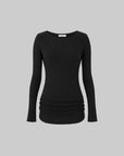 IAMXIAA Ruched Ribbed Longline Slim-Fit Knit Top
