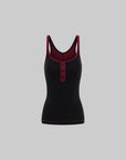 Low pixel Contrast Trim Buttoned Fitted Tank Top