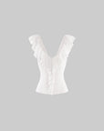 Hydrae Romantic Off Shoulder Chiffon Ruffle Ruched Top