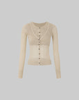 IAMXIAA Layered Sheer Ribbed Knit Cardigan