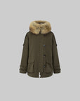 IAMXIAA Faux Fur Hooded Utility Jacket
