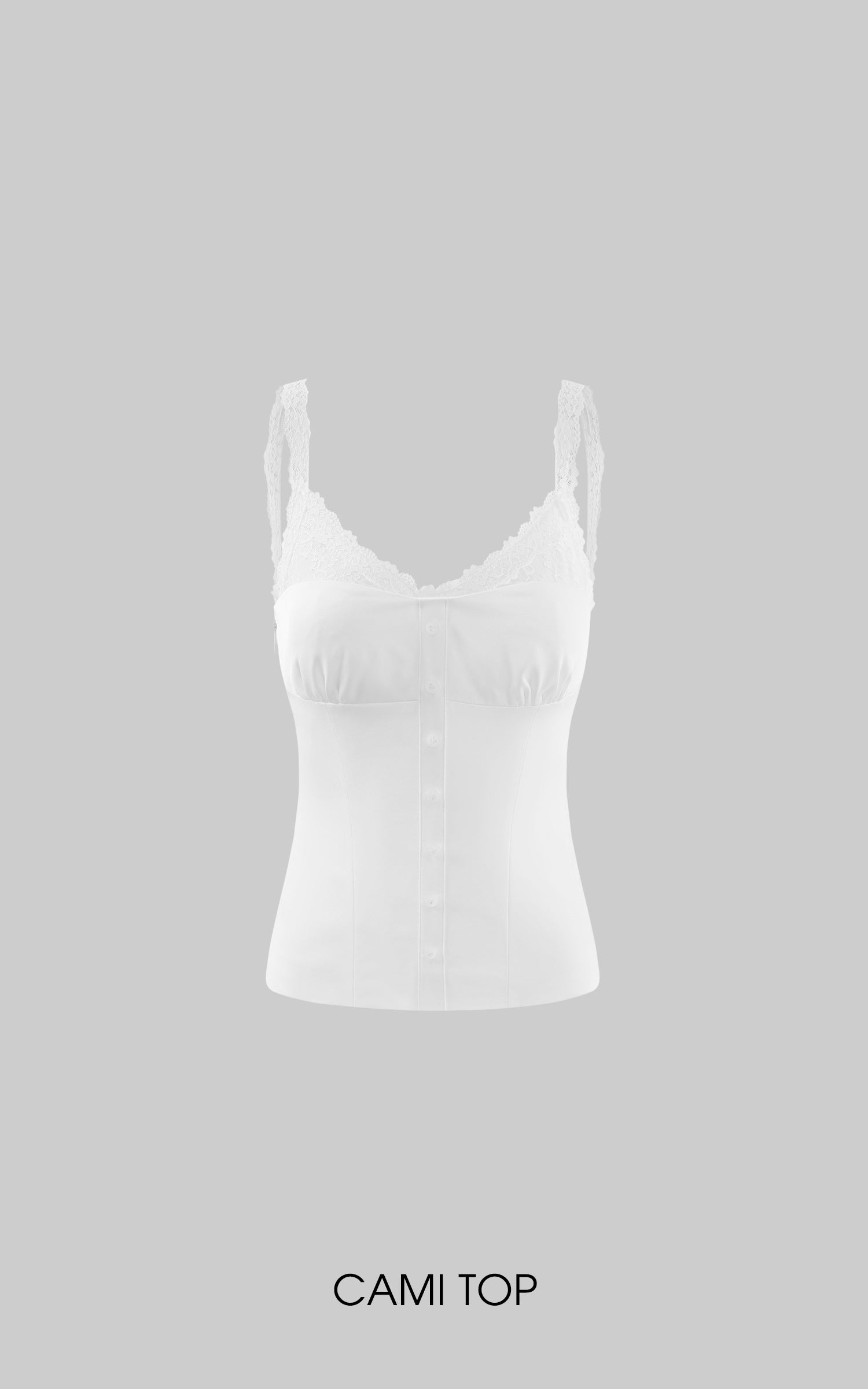 WARDEN EDGE 레이스 트림 캐미 탑 &amp; 레이어드 러플 미니 스커트 세트