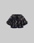 Rase le sol Tartan Plaid Ruffled Micro Skirt with Built-In Shorts