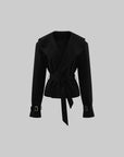 Rase le sol Structured Hooded Blazer and Wide Leg Trouser Set