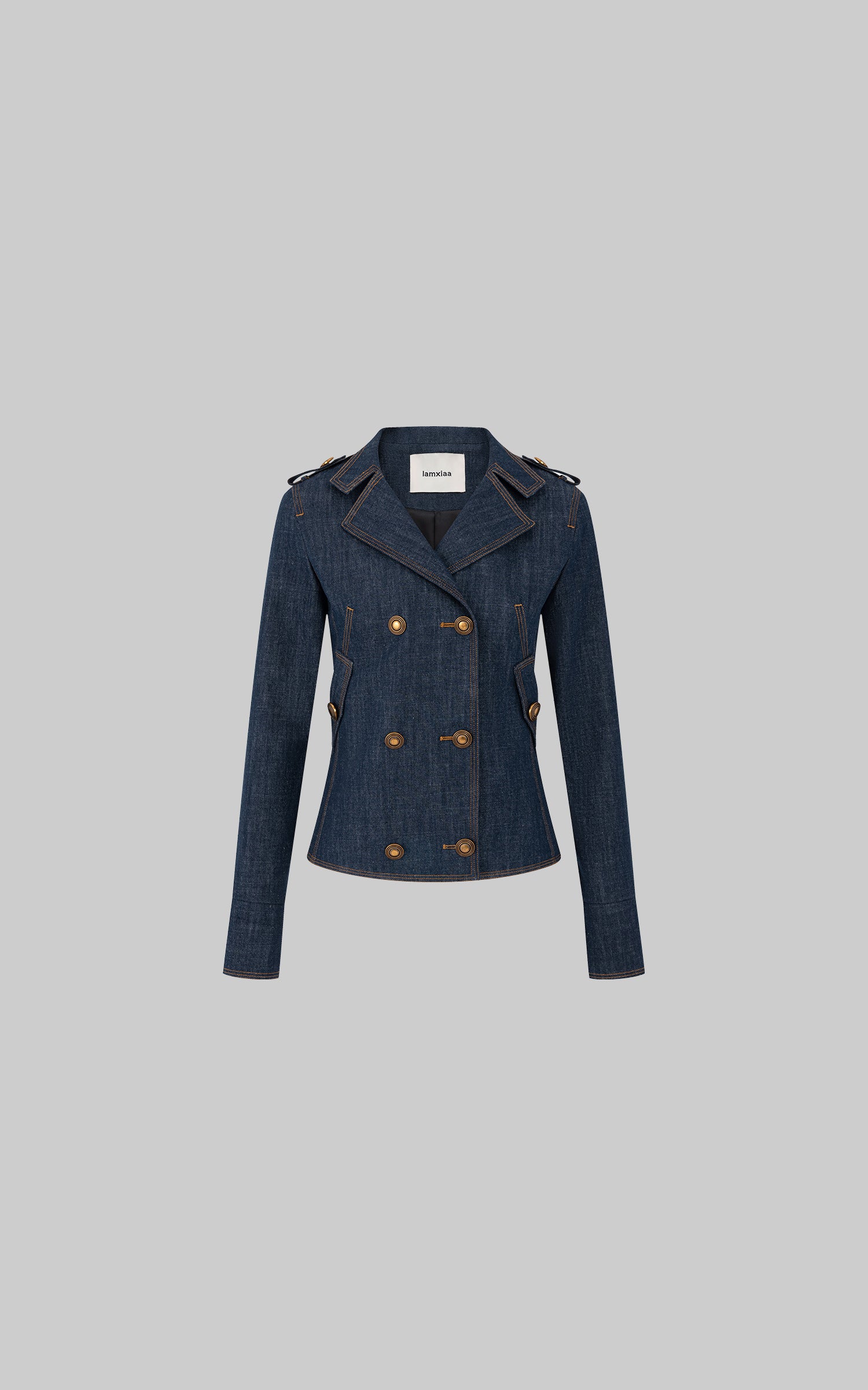 IAMXIAA Double-Breasted Denim Tailored Jacket